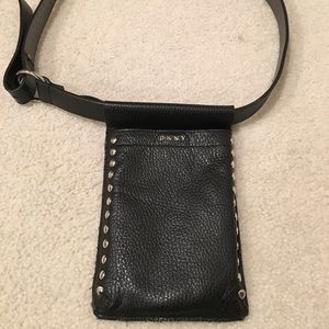Women’s leather black belt bag